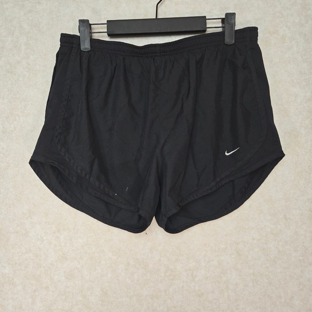Nike Mens Medium Black Dri-FIT Running Shorts Lined Athletic Training Swoosh